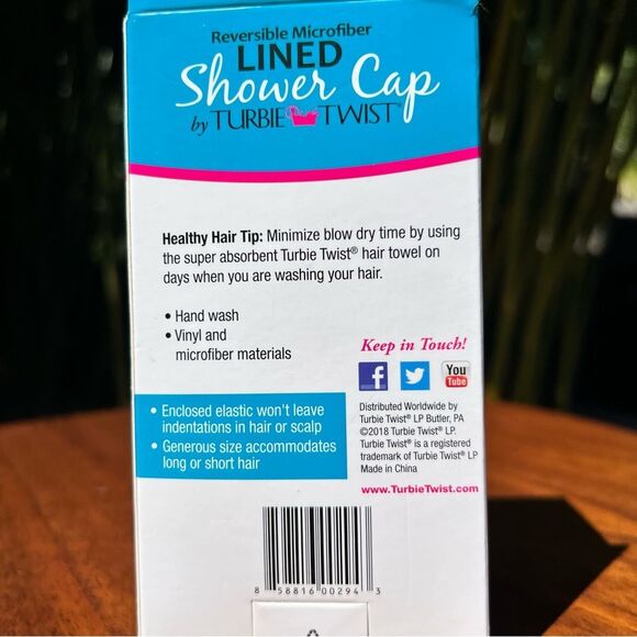 Reversible microfiber lined shower cap ⭐️ new ⭐️ - Picture 3 of 3